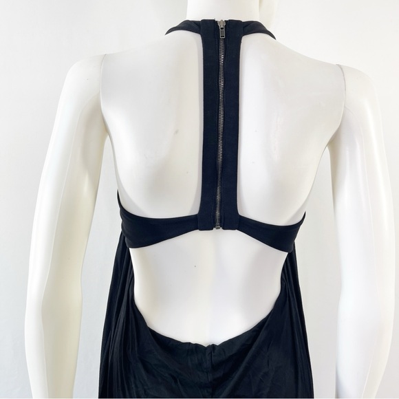 Helmut Lang Maxi Dress Size P Zip Up Racerback Vampirecore Gothic Grunge - Picture 7 of 10